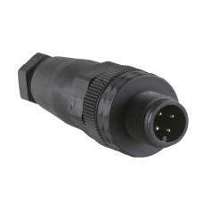 Накрайник Male, M12, 4 pin, прав, кабелен вход Pg 7, Telemecanique XZCC12MDP40B - Osisense XS & XT