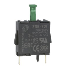 Schneider Electric ZBE701 - Harmony XB4 - Единичен контактен блок, сребърна сплав, пинове за печатна платка PCB, 1 NO
