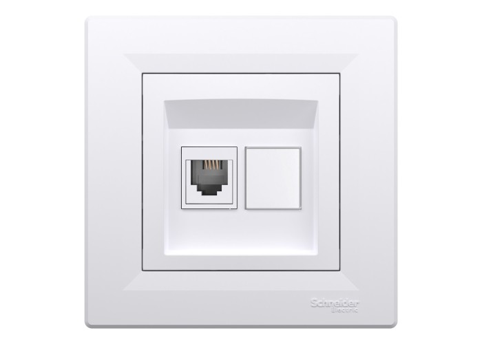 Телефонна розетка RJ11, бяла, Asfora, Schneider Electric EPH4100121