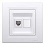 Телефонна розетка RJ11, бяла, Asfora, Schneider Electric EPH4100121