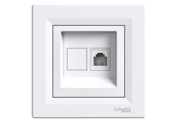 Телефонна розетка RJ11, бяла, Asfora, Schneider Electric EPH4100121