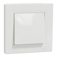Еднополюсен ключ 10AX, IP44, безвинтов монтаж, бял, Asfora, Schneider Electric EPH0100221