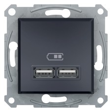 Schneider Electric EPH2700271 - Asfora - USB зарядно, 2.1А, антрацит