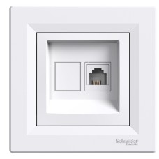 Телефонна розетка RJ11, бяла, Asfora, Schneider Electric EPH4100121