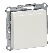 Контакт Шуко с капак, безвинтови клеми, полярно бяло, гланциран, System M, Merten System M, Schneider Electric MTN2311-0319