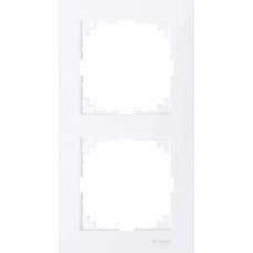 Двумодулна декоративна рамка M-PURE, активно бяло, Merten System M, Schneider Electric MTN4020-3625