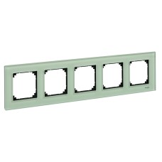 Стъклена рамка 5 модула, смарагд, Merten System M, Schneider Electric MTN404504