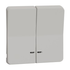 Двоен капак за ключ с прозорец за индикатор, бял, Mureva Styl, Schneider Electric MUR39205