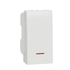 Еднополюсен ключ с индикаторна лампа 16А 1 модул, бял, New Unica, Schneider Electric NU316118S