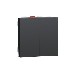 Сериен девиаторен ключ, 10А, двумодулен, антрацит, New Unica, Schneider Electric NU321354