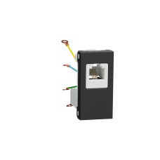 Телефонна розетка RJ12, 1 модул, антрацит, New Unica, Schneider Electric NU349154