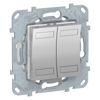 Schneider Electric NU553130 - KNX - KNX пуш бутон двоен, алуминий, антибакт.