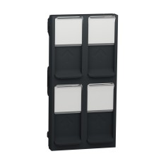 Капак за розетка RJ45 2xKeystone/Systimax 4 модула, антрацит, New Unica, Schneider Electric NU946354