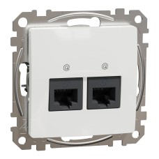 Двойна розетка RJ45, CAT 6 UTP, 40мм, бяла, Schneider Electric SDD111462 Sedna Design & Elements