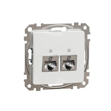 Двойна розетка RJ45 CAT 6 STP, бяла, Schneider Electric SDD111462S Sedna Design & Elements