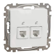 Двойна телефонна розетка, RJ11, бяла, Schneider Electric SDD111492 Sedna Design & Elements
