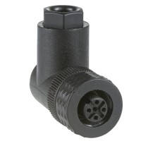 Накрайник M12, 4 pin, ъглов, кабелен вход Pg 7, Telemecanique XZCC12FCP40B - OsiSense XU