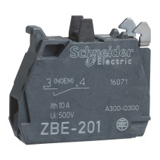 Schneider Electric ZBE1016P - Harmony XB4 - Контактен блок, винтови клеми сребърна сплав, позлатени, 1NO за прашни помещения