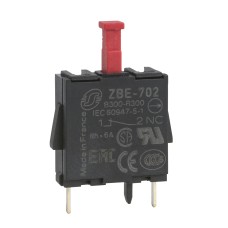 Schneider Electric ZBE702 - Harmony XB4 - Единичен контактен блок, сребърна сплав, пинове за печатна платка PCB, 1 NC