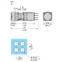 Светещ бутон бял, LED, 16mm, пружинно връщане, 1NO + 1NC, 12...24V AC/DC, Harmony XB6 Schneider Electric XB6AW1B5B