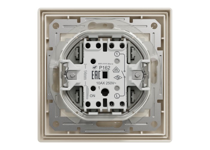 Еднополюсен ключ 10AX, IP44, безвинтов монтаж, крема, Asfora, Schneider Electric EPH0100223