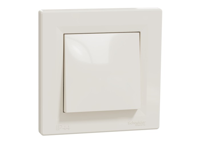 Еднополюсен ключ 10AX, IP44, безвинтов монтаж, крема, Asfora, Schneider Electric EPH0100223