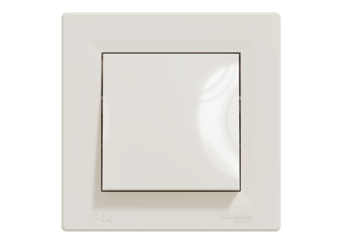 Еднополюсен ключ 10AX, IP44, безвинтов монтаж, крема, Asfora, Schneider Electric EPH0100223