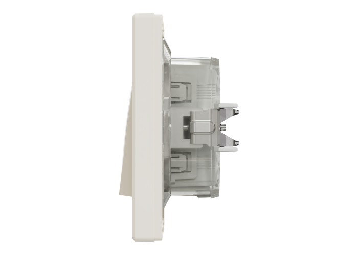 Еднополюсен ключ 10AX, IP44, безвинтов монтаж, крема, Asfora, Schneider Electric EPH0100223