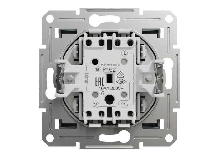 Девиаторен ключ, 10AX безвинтов монтаж, стомана, Asfora, Schneider Electric EPH0400162