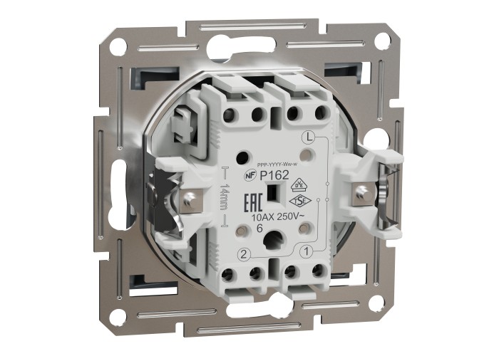 Девиаторен ключ, 10AX безвинтов монтаж, стомана, Asfora, Schneider Electric EPH0400162