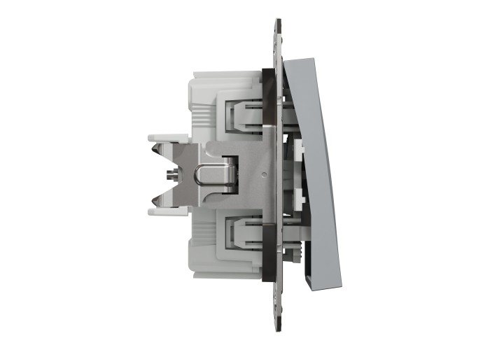 Девиаторен ключ, 10AX безвинтов монтаж, стомана, Asfora, Schneider Electric EPH0400162