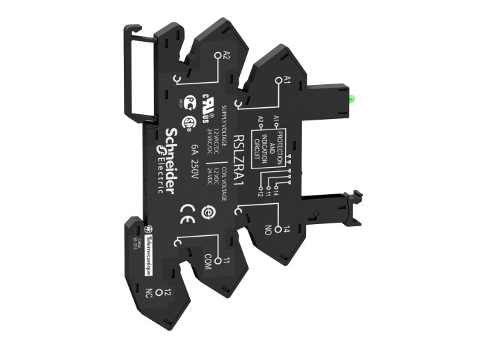 Schneider Electric RSLZRA1 - Harmony Electromechanical Relays - Harmony, Контакт с LED и защитна верига, за RSL1 релета, пружинни клеми, 12...24 V AC/DC