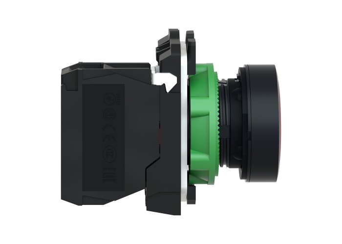 Schneider Electric XB5AA42 - Harmony XB5 - Бутон, пластмаса, равен, червен, 22 мм, пружинно връщане, без маркировка, 1 NC
