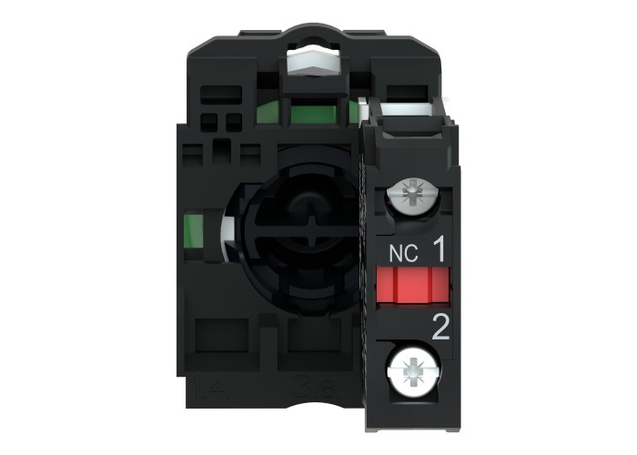 Schneider Electric XB5AA42 - Harmony XB5 - Бутон, пластмаса, равен, червен, 22 мм, пружинно връщане, без маркировка, 1 NC