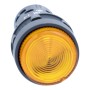 Монолитен светещ бутон - вграден LED - 22 мм, пружинно връщане - оранжев, 24 V AC/DC, 1 NO, Schneider Electric XB7NW35B1 Harmony XB7