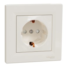 Контактен излаз Шуко със Защита, 16A, крема, Asfora, Schneider Electric EPH2900223