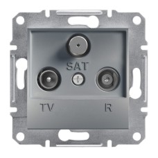 TV-R-SAT розетка крайна, 1db, стомана, Asfora, Schneider Electric EPH3500162
