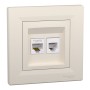 Компютърна RJ45Cat5e и телефонна розетка RJ12, крема, Asfora, Schneider Electric EPH4900123
