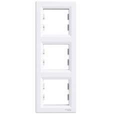 Декоративна рамка 3 елемента вертикална, бяла, Asfora, Schneider Electric EPH5810321