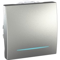 Disabled Schneider Electric MGU3.206.30N - Unica - Бутон алуминий двумодулен (механизъм)