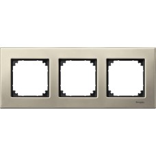 Тройна метална рамка, титан, Merten System M, Schneider Electric MTN403305