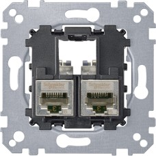 Компютърна розетка 2XRJ45 кат.5е STP, Merten System M, Schneider Electric MTN4575-0012
