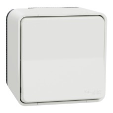Лихт бутон за открит монтаж, бял, Mureva Styl, Schneider Electric MUR39026