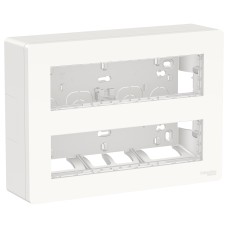 Панел 2 реда x 8 модула за открит монтаж, бял, антибакт., New Unica, Schneider Electric NU121820