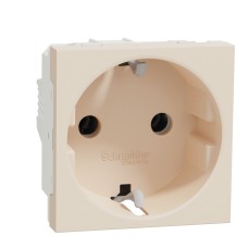 Контакт шуко 2P+E 16A бежов, New Unica, Schneider Electric NU303644