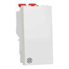 Кръстат ключ 10А, 1 модул, антибакт. бял, New Unica, Schneider Electric NU310520