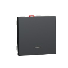 Бутон с индикаторна лампа 10А, 2 модула, антрацит, New Unica, Schneider Electric NU320654N