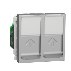 Двойна розетка RJ45, кат. 6 STP, 2 модула, алуминий, New Unica, Schneider Electric NU342630