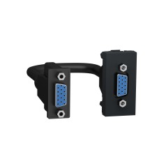 HD 15 конектор женски, 1 модул, антрацит, New Unica, Schneider Electric NU343254
