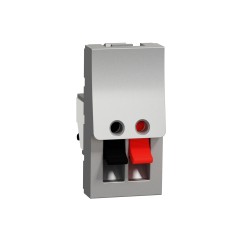 Розетка за високоговорител, 1 модул, алуминий, New Unica, Schneider Electric NU348730